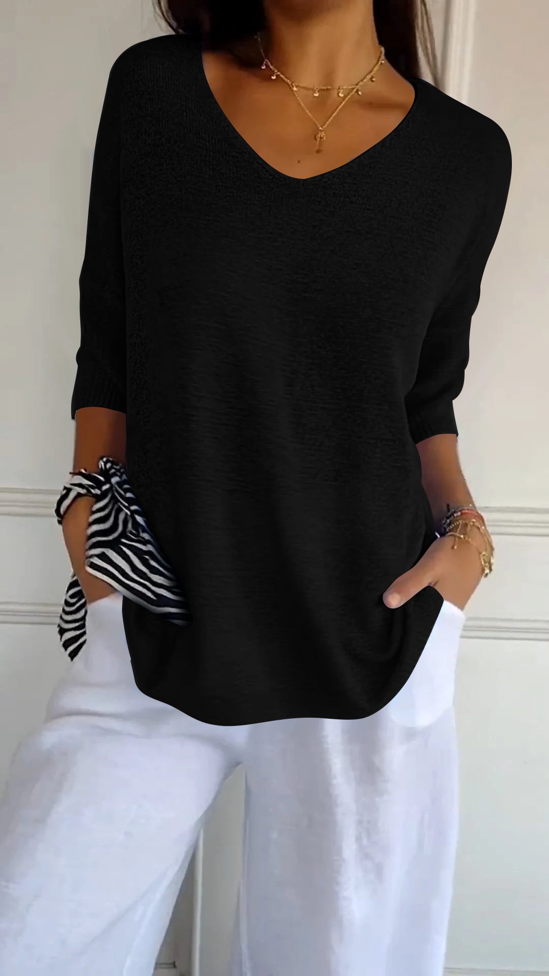 Laura™ V-Neck Light Knit Sweater