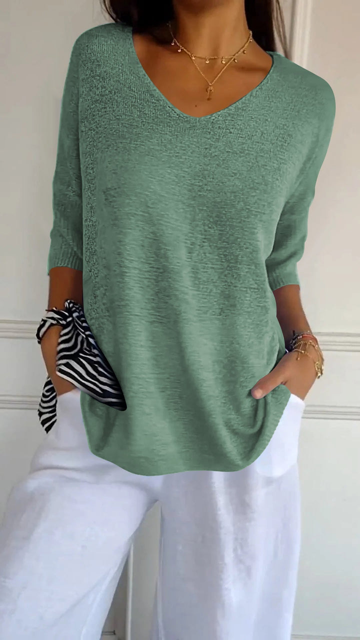 Laura™ V-Neck Light Knit Sweater