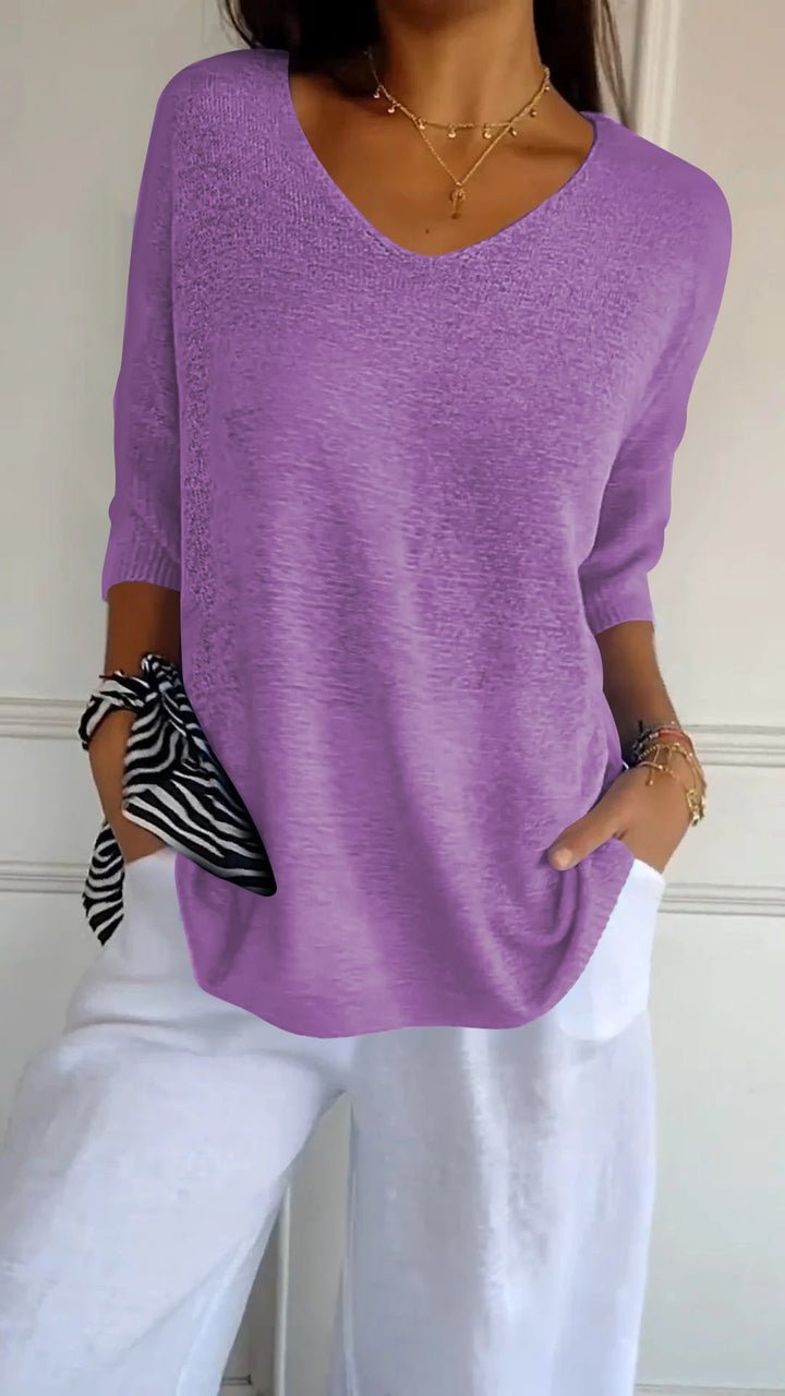 Laura™ V-Neck Light Knit Sweater