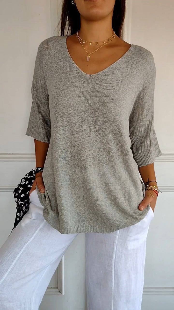 Laura™ V-Neck Light Knit Sweater