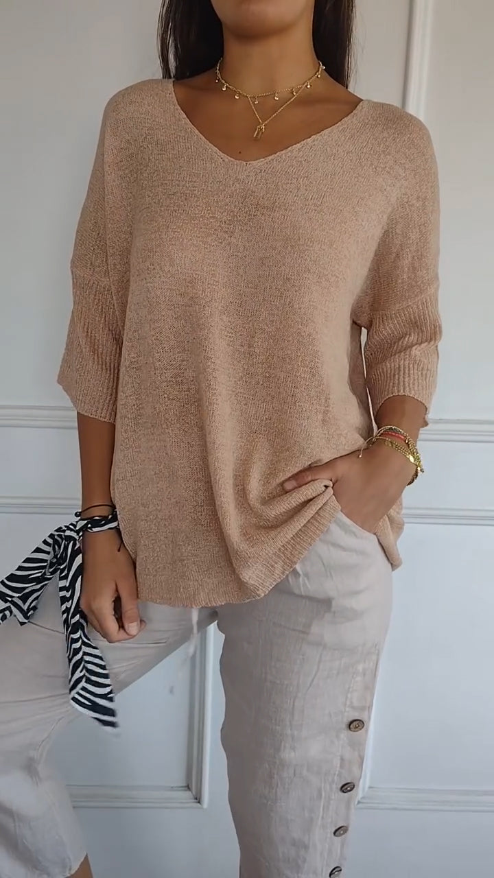 Laura™ V-Neck Light Knit Sweater