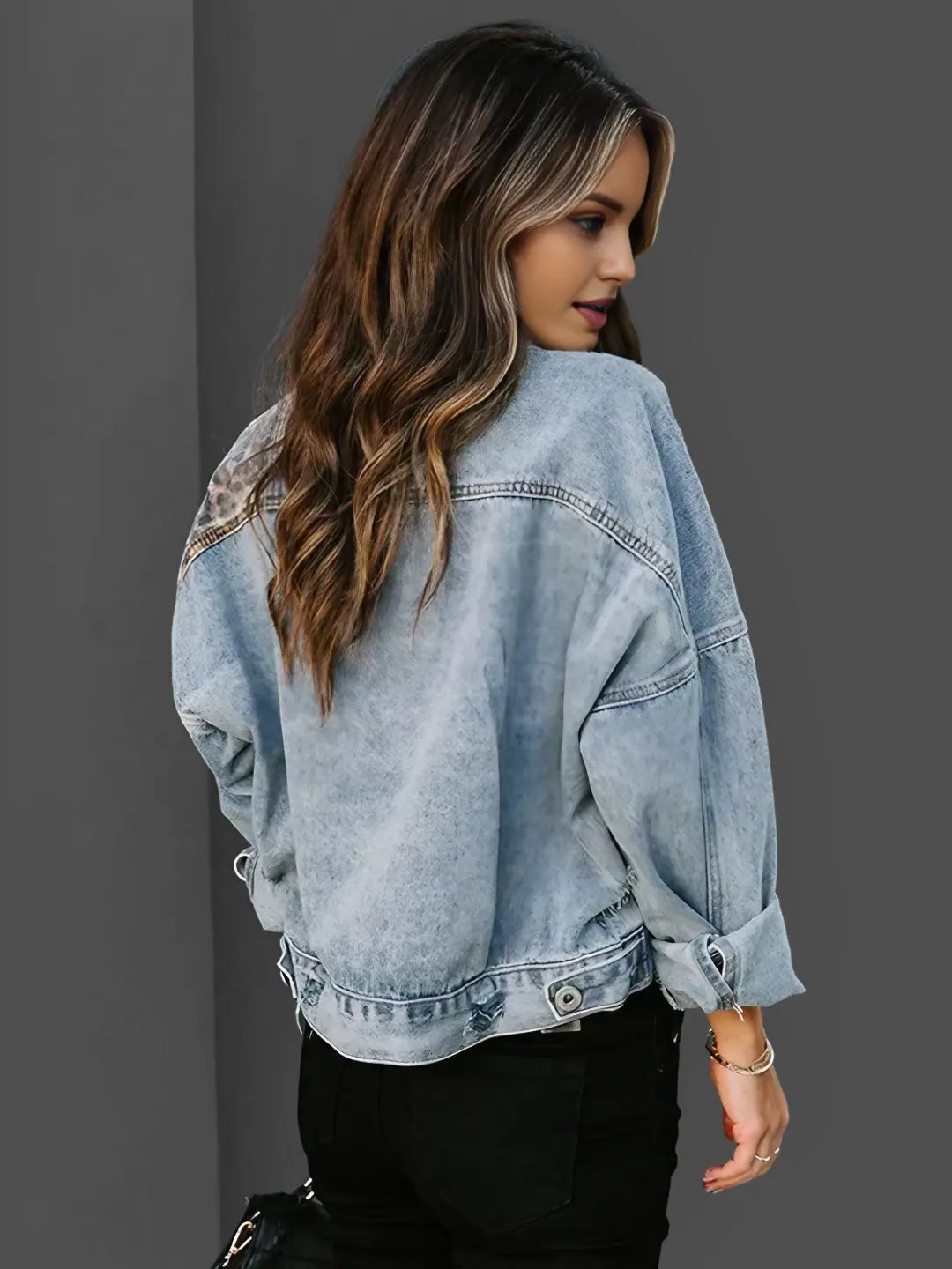 Karen™ Leo Print Denim Jacket