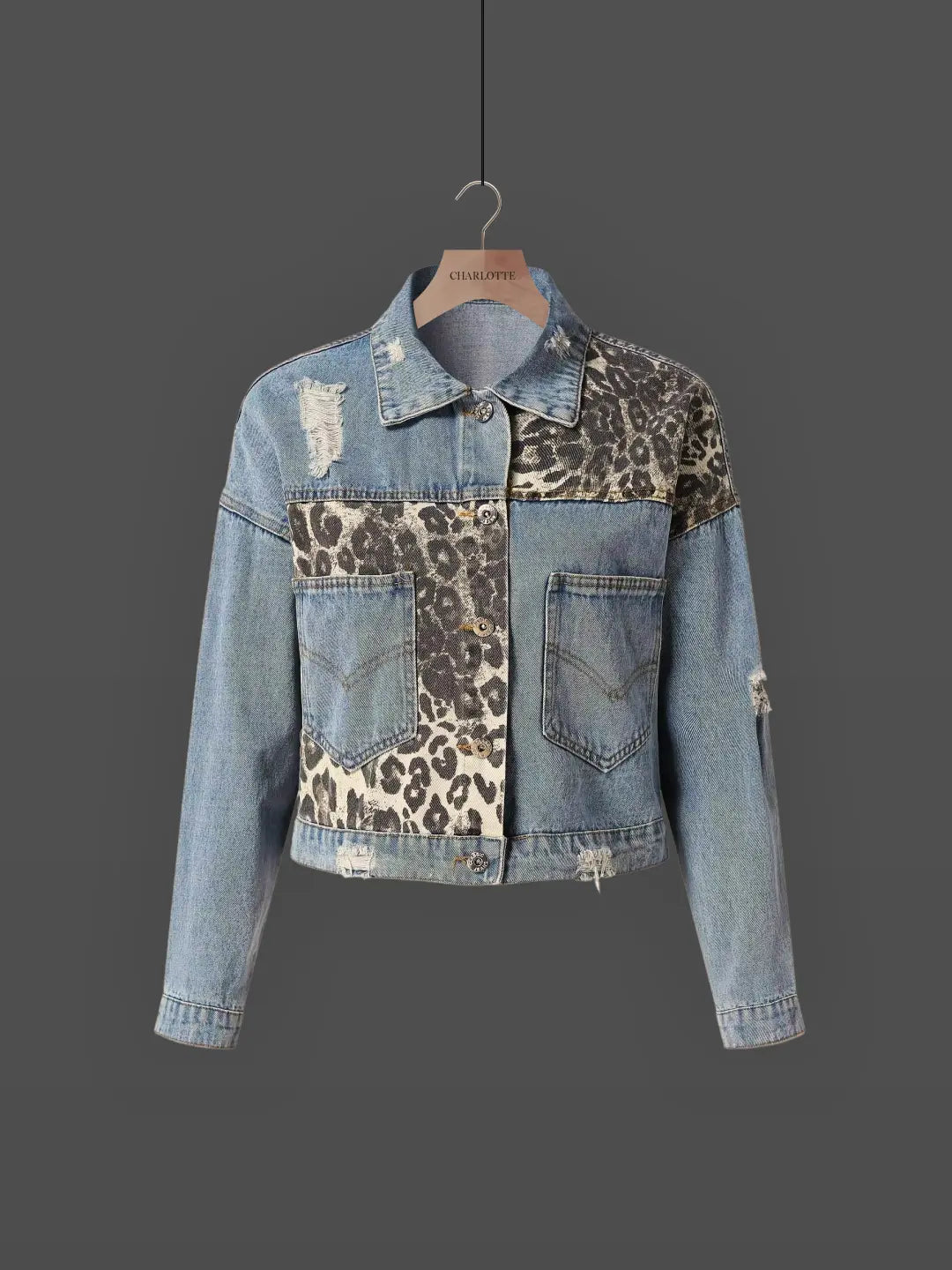 Karen™ Leo Print Denim Jacket