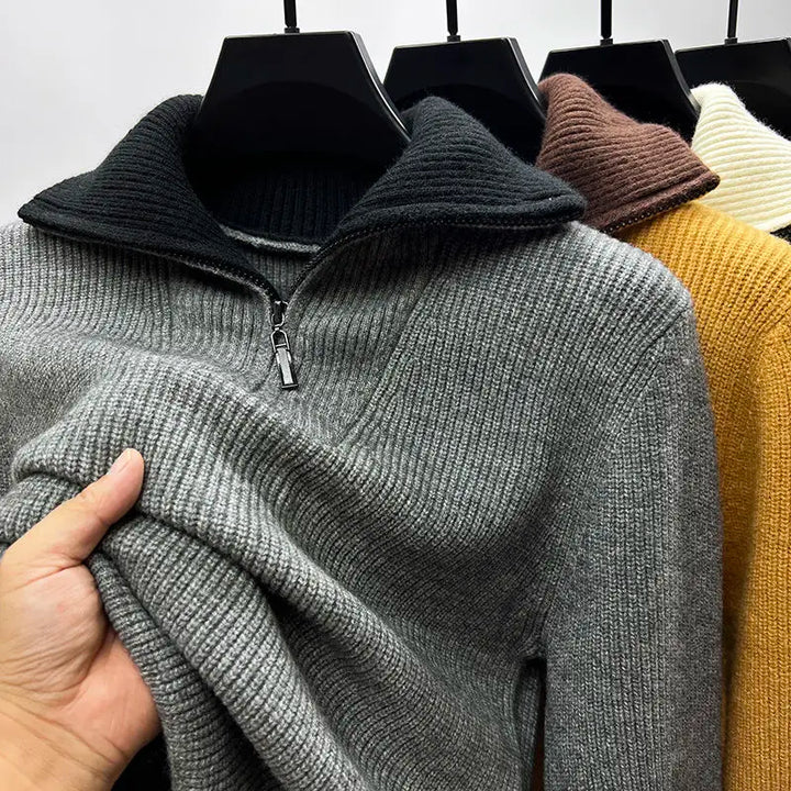 Milton™  High Neck Quarter Zip Sweater