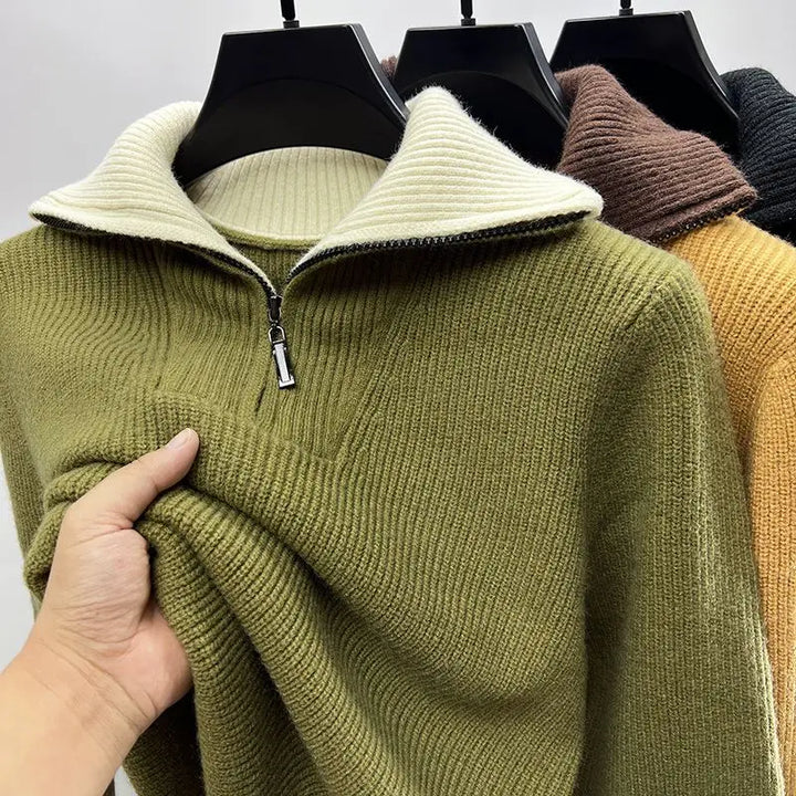 Milton™  High Neck Quarter Zip Sweater