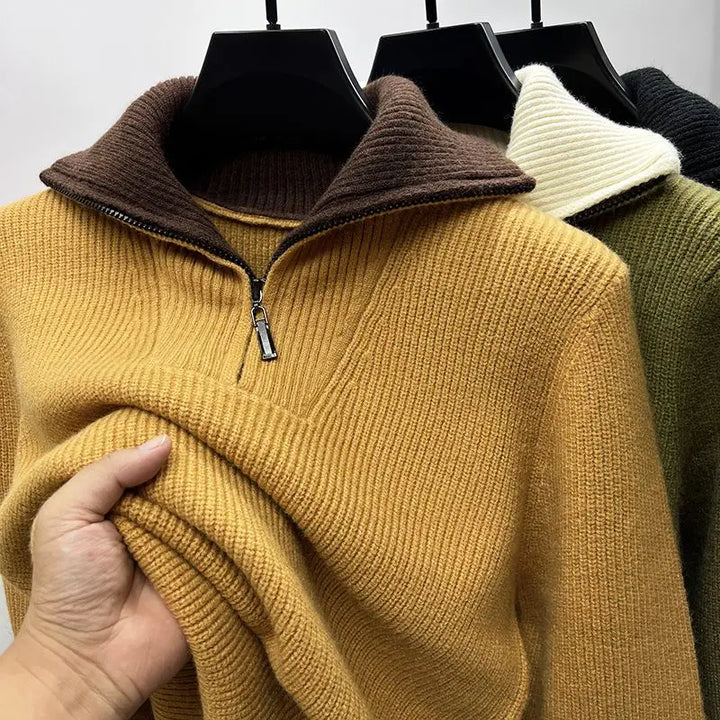 Milton™  High Neck Quarter Zip Sweater