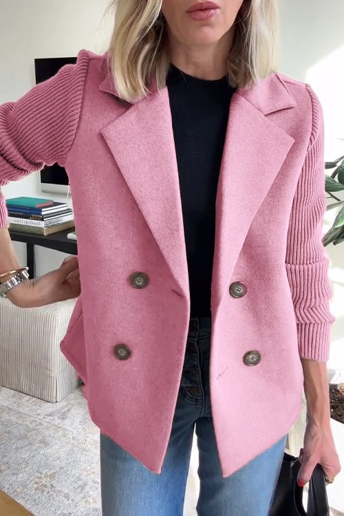Doreen™ Elegant Knit-Sleeve Blazer