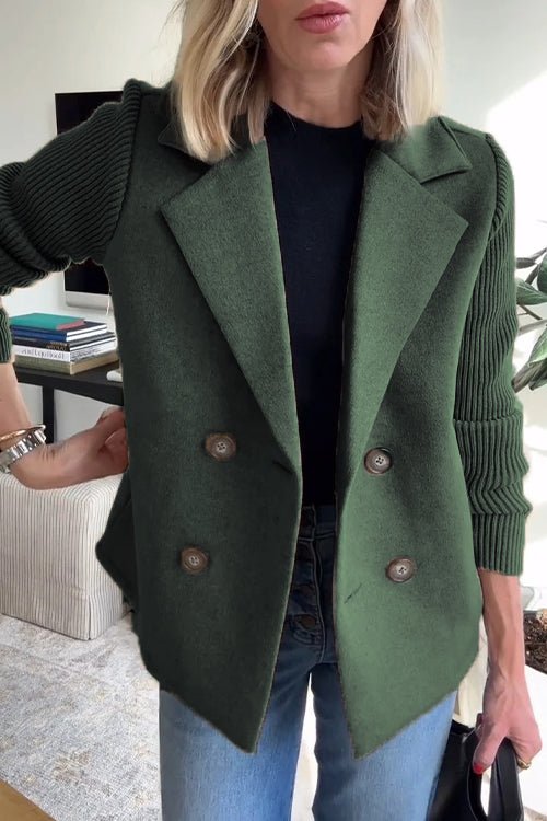 Doreen™ Elegant Knit-Sleeve Blazer