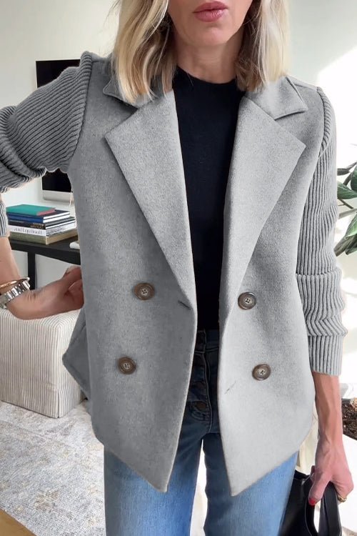 Doreen™ Elegant Knit-Sleeve Blazer