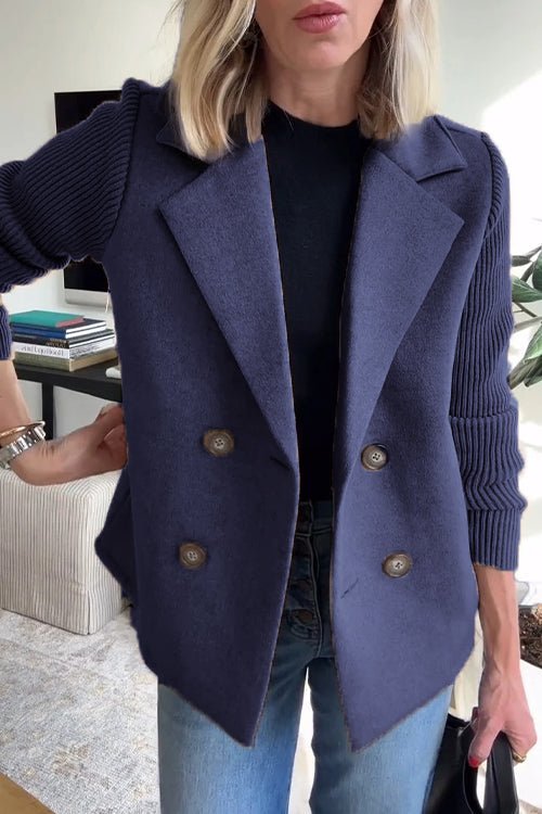 Doreen™ Elegant Knit-Sleeve Blazer