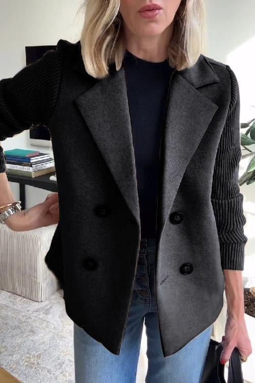 Doreen™ Elegant Knit-Sleeve Blazer