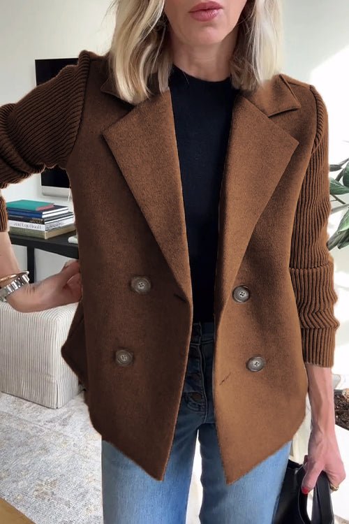 Doreen™ Elegant Knit-Sleeve Blazer