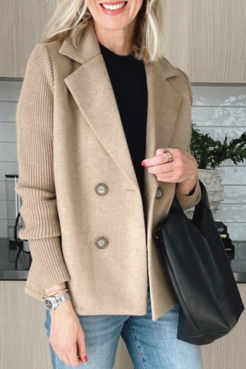 Doreen™ Elegant Knit-Sleeve Blazer