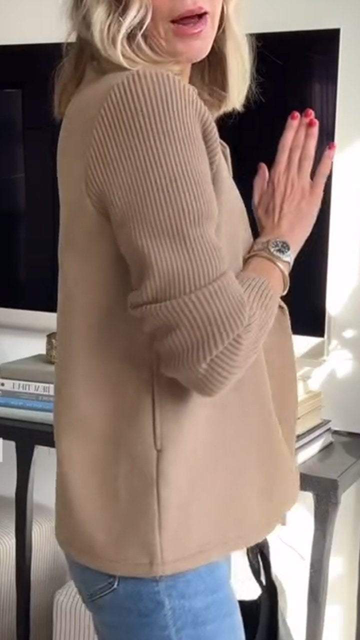 Doreen™ Elegant Knit-Sleeve Blazer