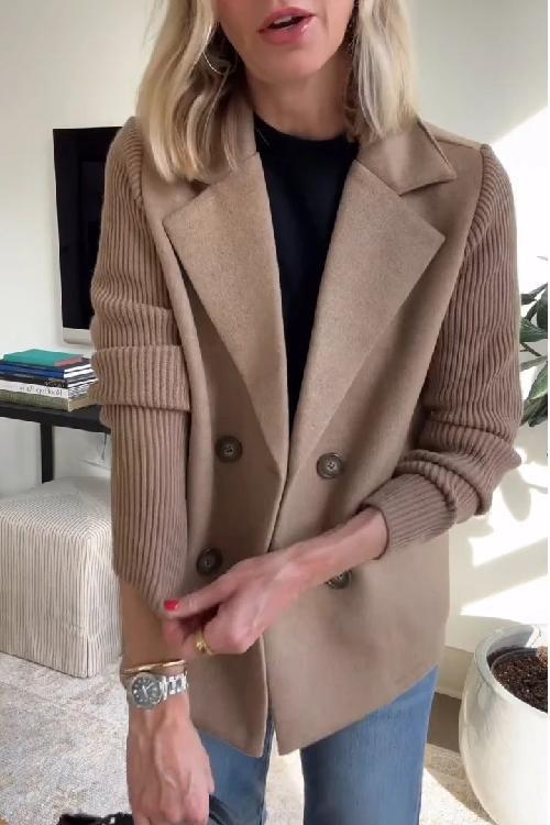 Doreen™ Elegant Knit-Sleeve Blazer
