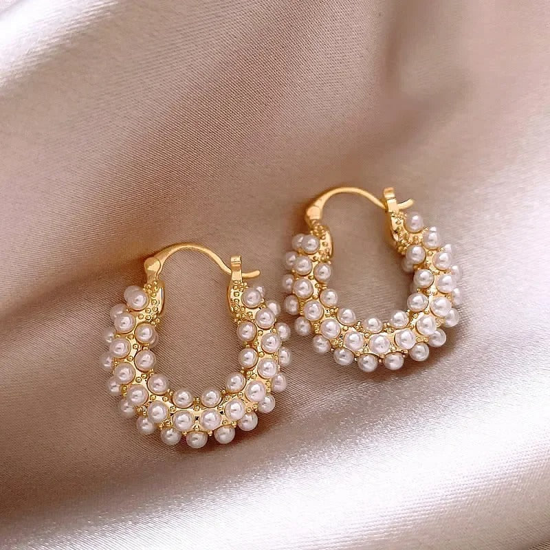 Leticia™ Pearl Hoop Earrings