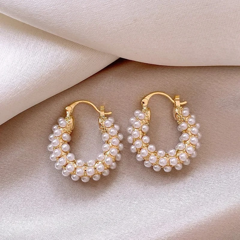 Leticia™ Pearl Hoop Earrings